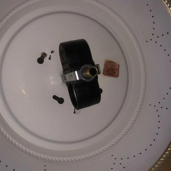 Ceiling Light Perforated Metal Round Shade Vintage Black & Gold - Picture 5 of 8